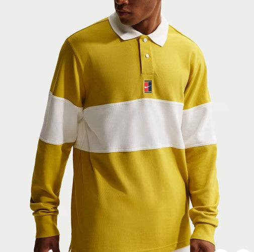 Nike Men's Court Heritage Long Sleeve Polo- HQ1748-389