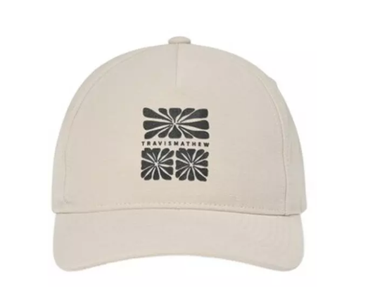 TravisMathew Men's Cabana Snapback Hat- A46130 Italian Sand