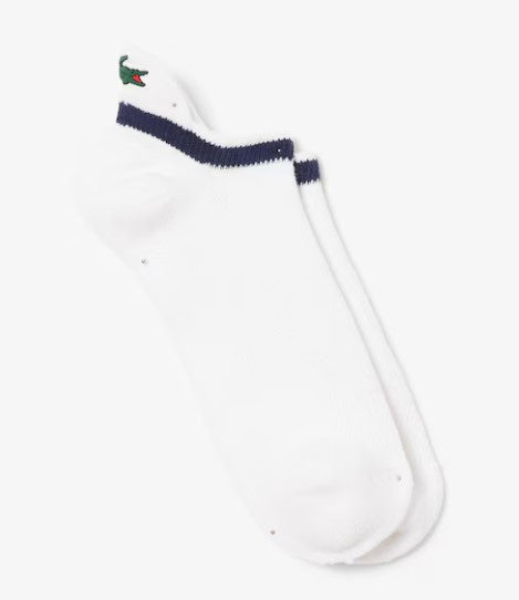 Lacoste Men's Lightweight Cotton Athletic Socks- RA3001 51 522 43/46  White-001/ Navy Blue 166