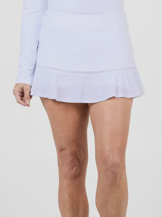Sofibella Women's Tres Blanc Flounce Skirt 13 Inch- WHT