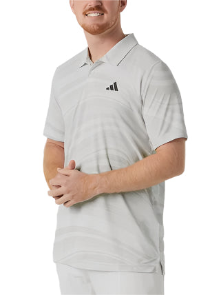 adidas Men's Spring Club Graphic Polo Grey and White - JD5427