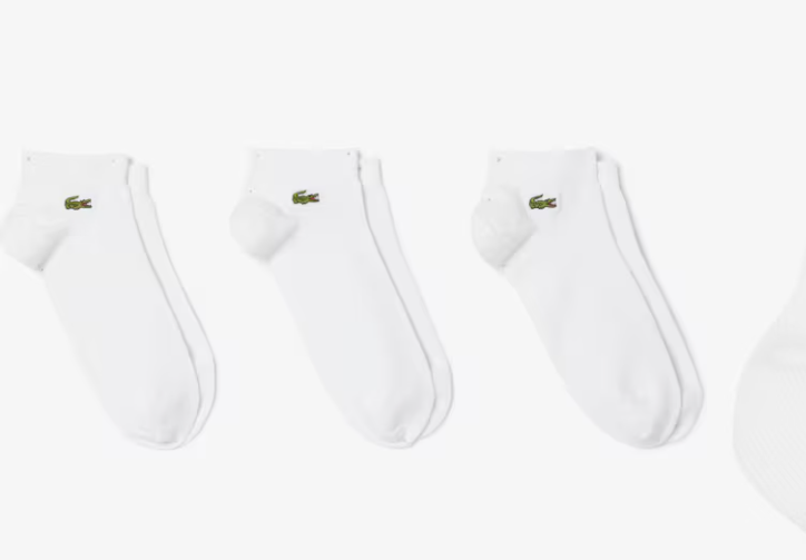 Lacoste Unisex 3-Pack Ankle Socks RA2917 White-001