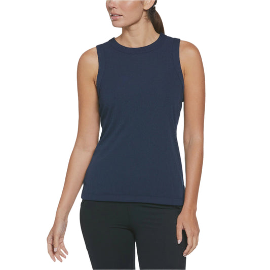 Penguin Women's Ribbed Tennis Tank - Black Iris