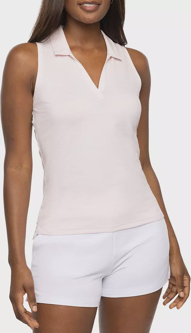 Travis Mathew Women's Featherweight Active SL Polo 2.0- STYLE: A42673 Heather Pearl Blush