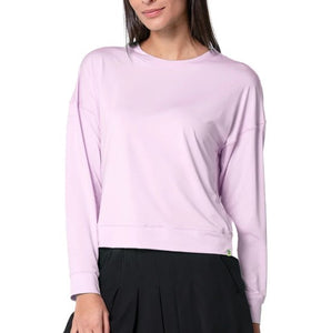 Lucky In Love Women`s Hype Long Sleeve Tennis Top Pink Sand- CT910-685