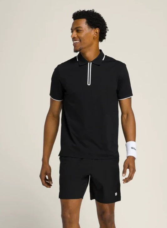Wilson Men's Advantage Zip Polo- Black