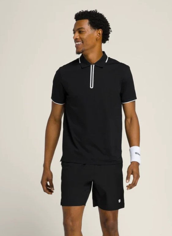 Wilson Men's Advantage Zip Polo- Black