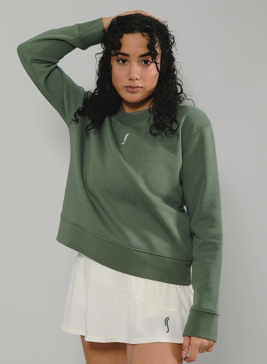 RS Sports Women's Paris Sweatshirt - Court Green/White