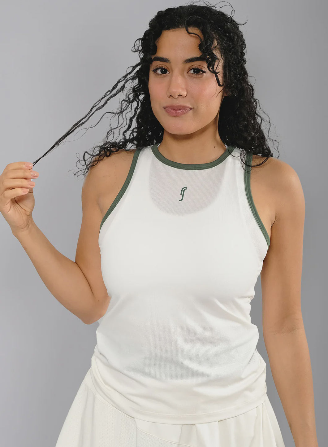 RS Sports Women's Performance Racerback Tank - Court White/Court Green