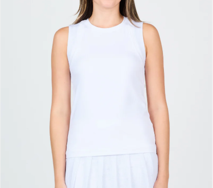 Sofibella Women's Full Back Tank: Style- 2450 WHT White Lotus