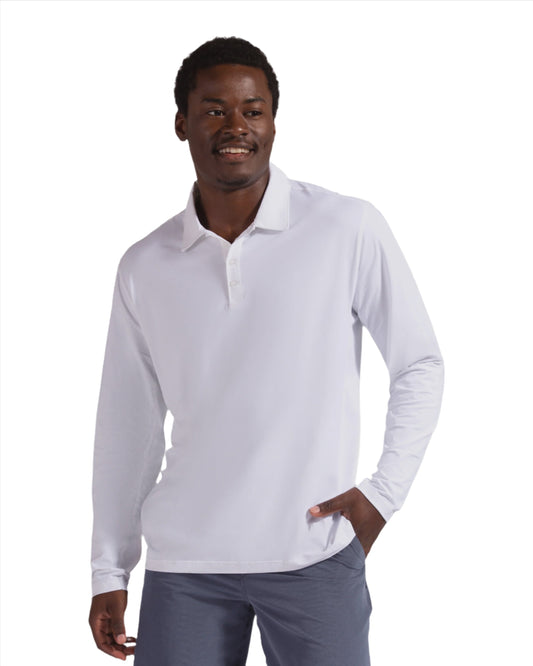 Bloq UV Men's Long Sleeve Collared Shirt - White