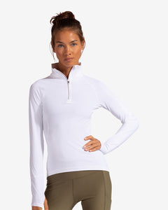 Bloq UV Women's Mock Zip Top - White