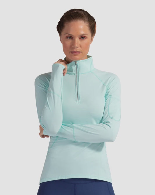 Bloq UV Women's Mock Zip Top - Mint
