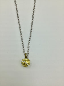 Emily Austin Swarovski Crystal 13mm Tennis Ball Necklace on Roller - Silver Chain