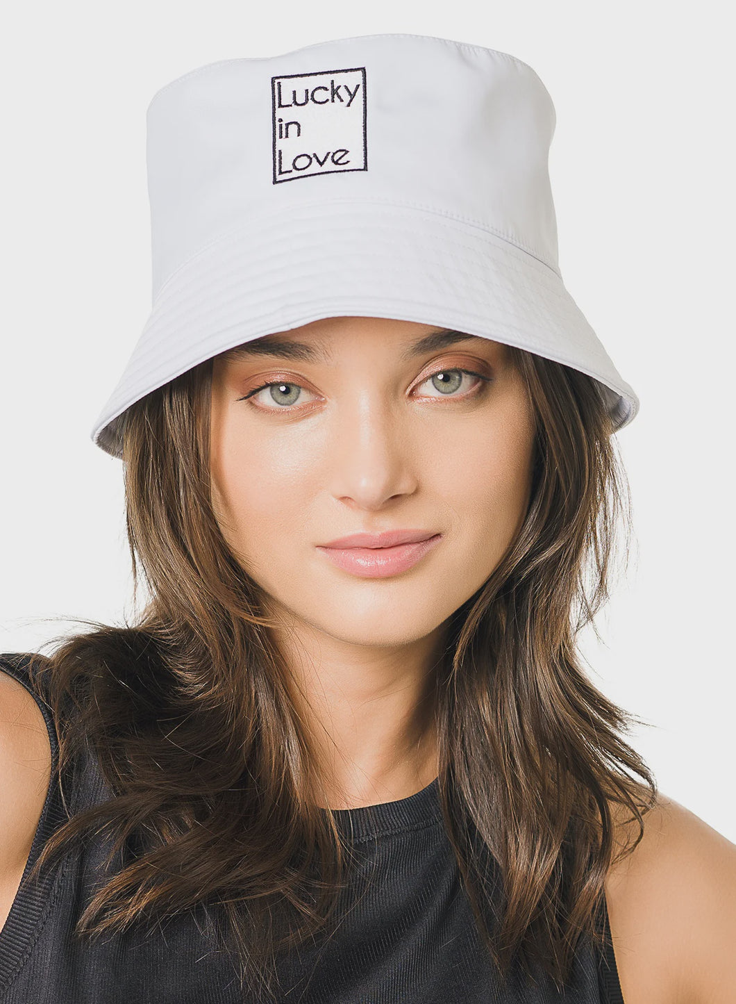 Lucky in Love Bucket Hat- White