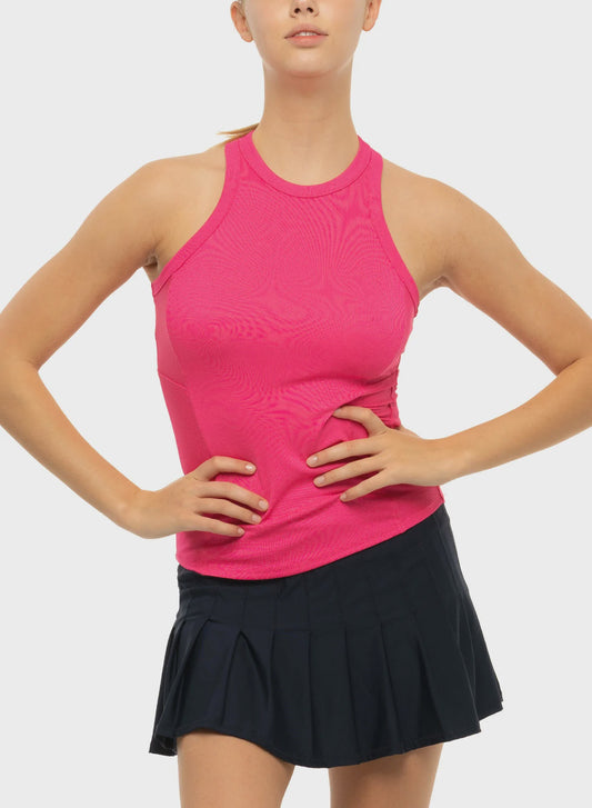 Lucky In Love  One Ribbed Tank - Pink