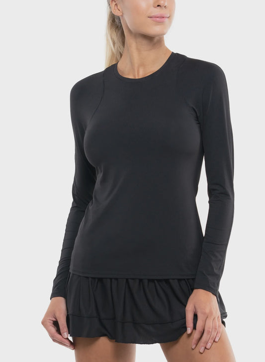 Lucky in Love Women's UV Breeze LS Top - Black