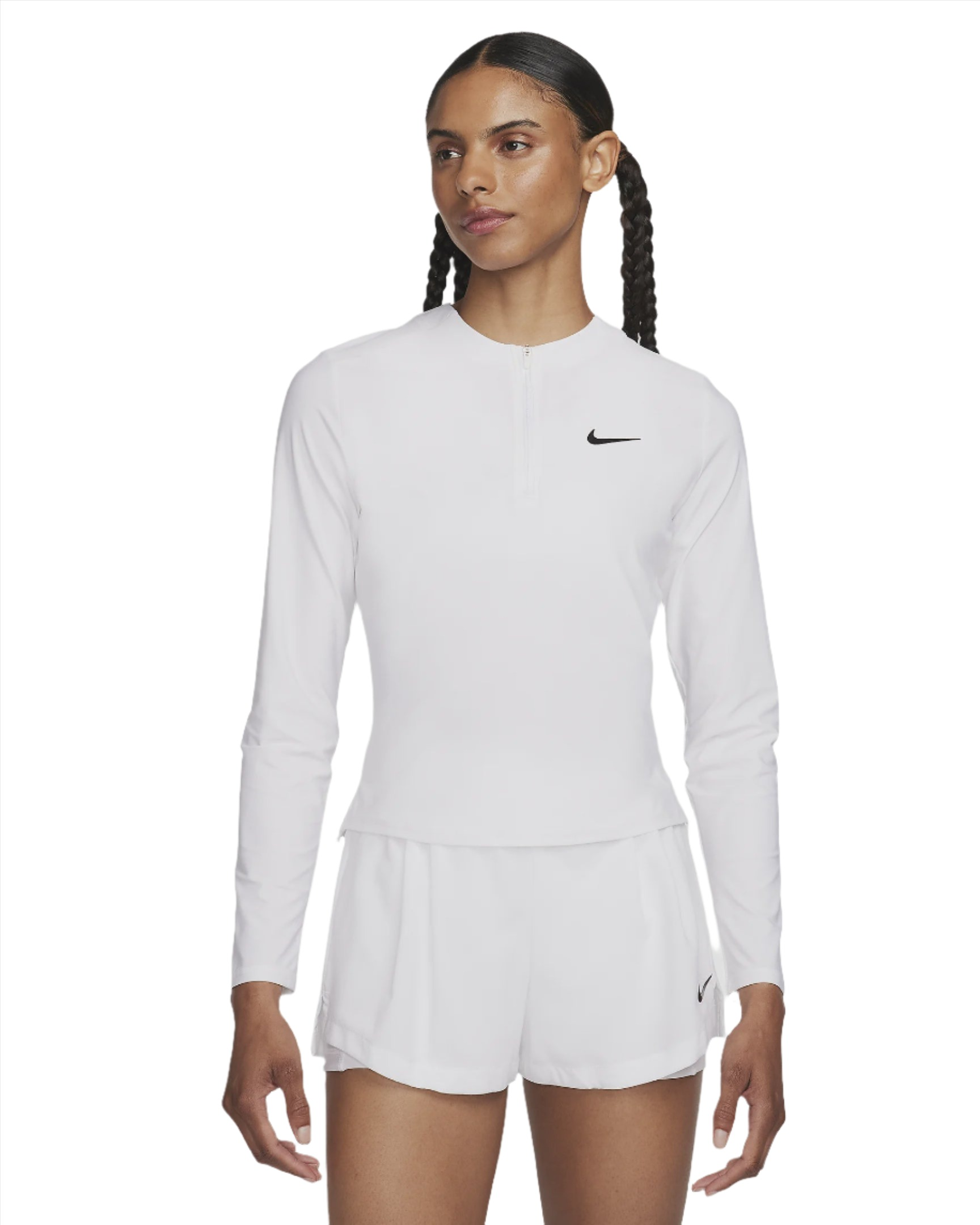 White nike quarter zip womens top
