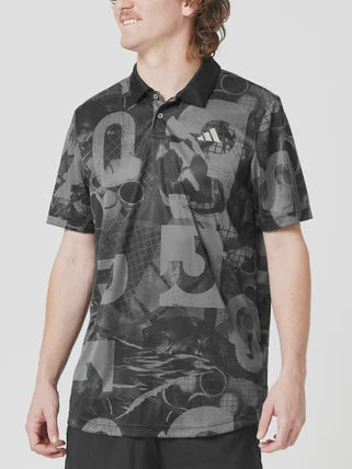 Adidas Men's Paris Graphic Club Polo - Gray Five
